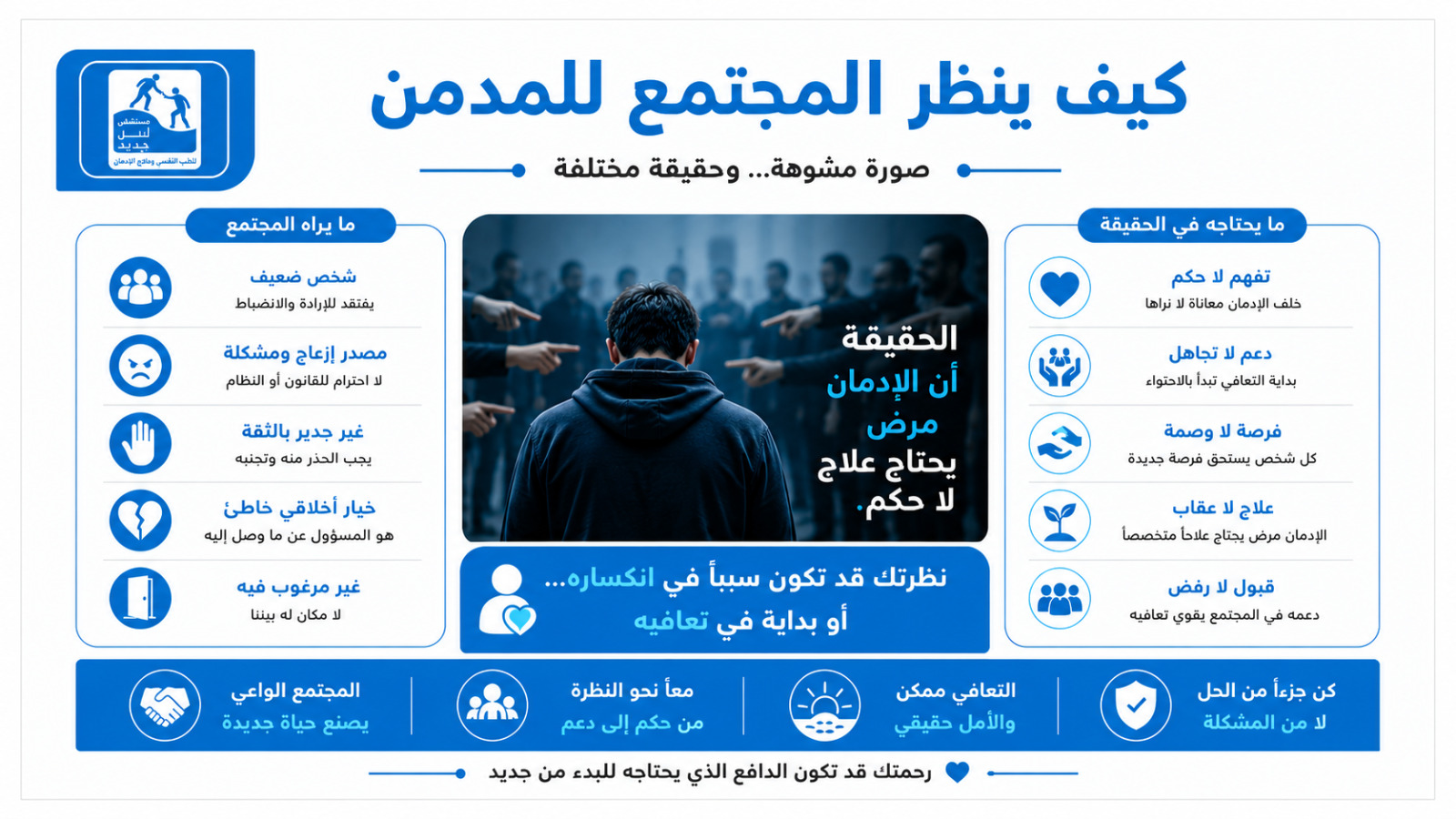 كيف ينظر المجتمع للمدمن؟ — الحقيقة والحل